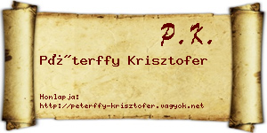 Péterffy Krisztofer névjegykártya